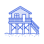 beach house pilings icon